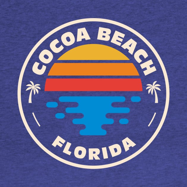 Retro Cocoa Beach Florida Vintage Beach Surf Emblem by Now Boarding